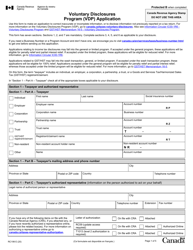 Form RC199 Voluntary Disclosures Program (Vdp) Application - Canada