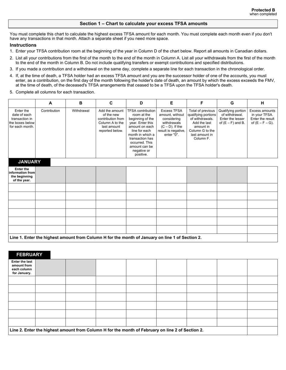 Form RC243 Schedule A Excess Tfsa Amounts - Canada, Page 3