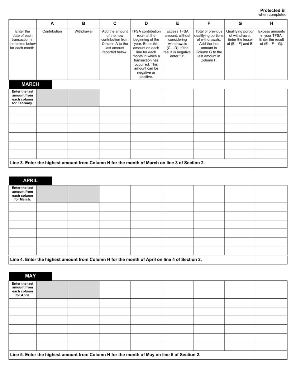 Form RC243 Schedule A Excess Tfsa Amounts - Canada, Page 4