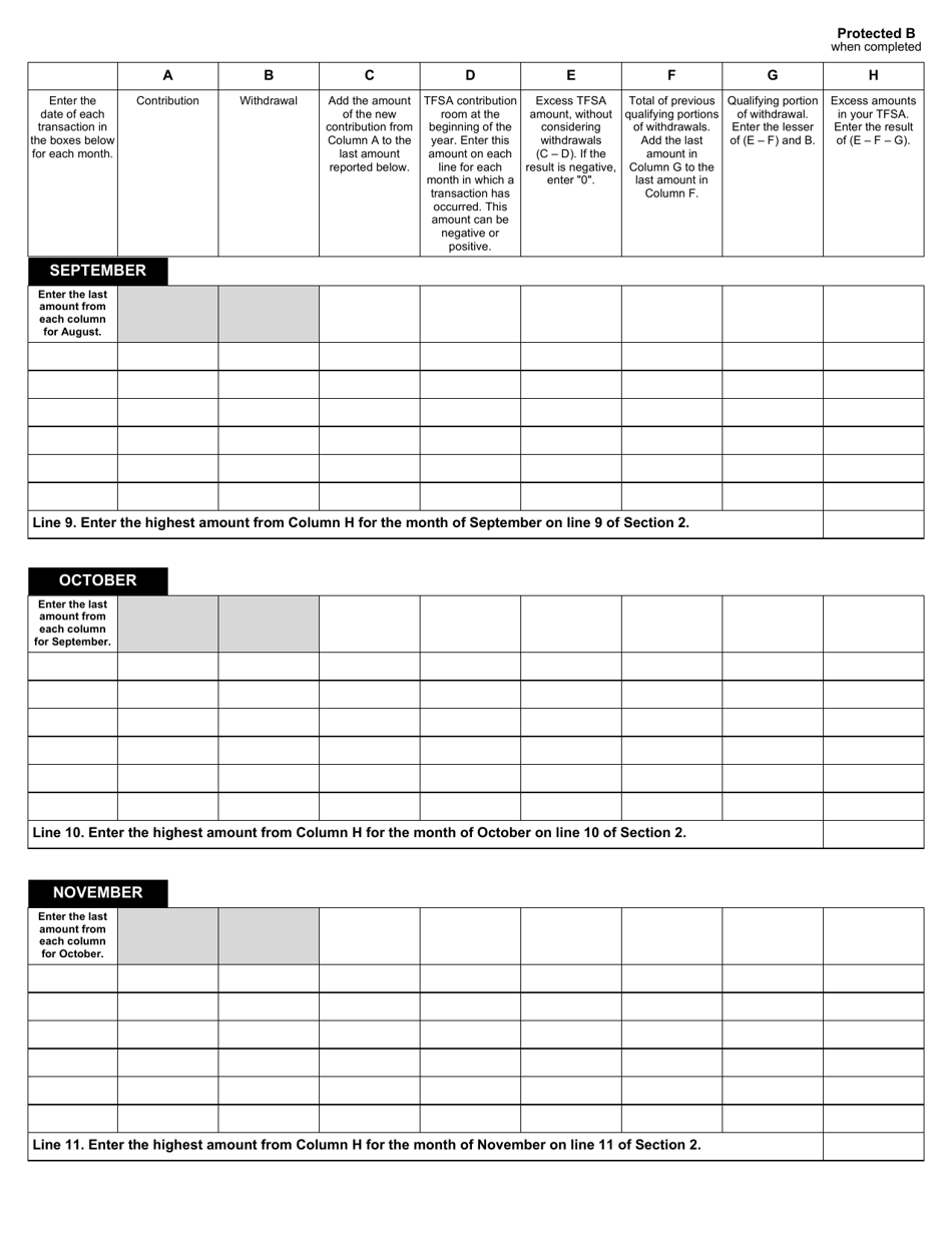 Form RC243 Schedule A Excess Tfsa Amounts - Canada, Page 6