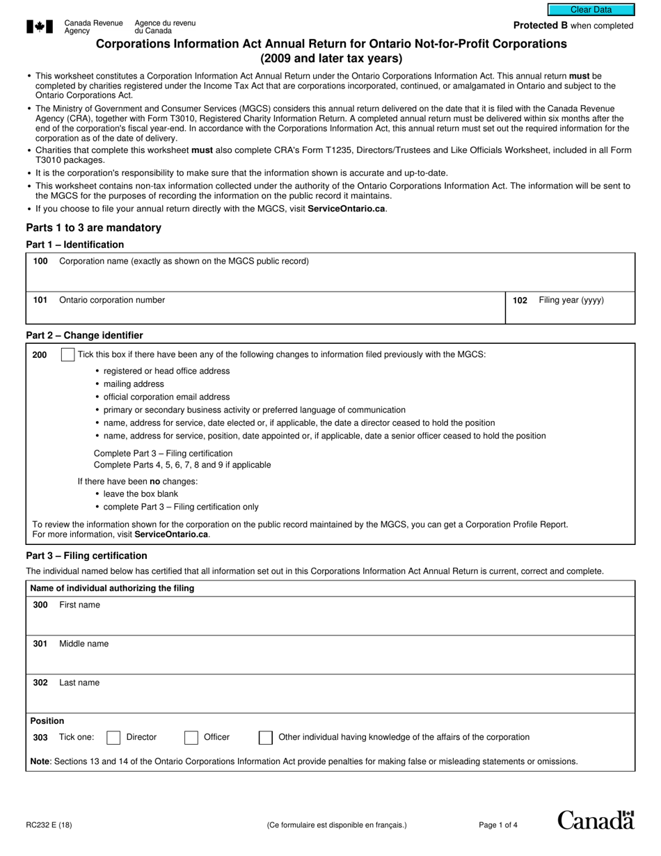 Form 1 Ontario Corporation Initial Return Pdf
