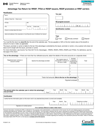 Form RC298 Advantage Tax Return for Rrsp, Tfsa, Rdsp, or Resp Issuers or Rrif Carriers - Canada