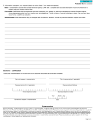 Form RC4288 Request for Taxpayer Relief - Cancel or Waive Penalties or Interest - Canada, Page 3