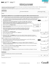 Form T1172 Additional Tax on Accumulated Income Payments From Resps - Canada
