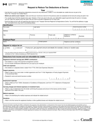 Form T1213 Download Fillable PDF or Fill Online Request to Reduce Tax ...