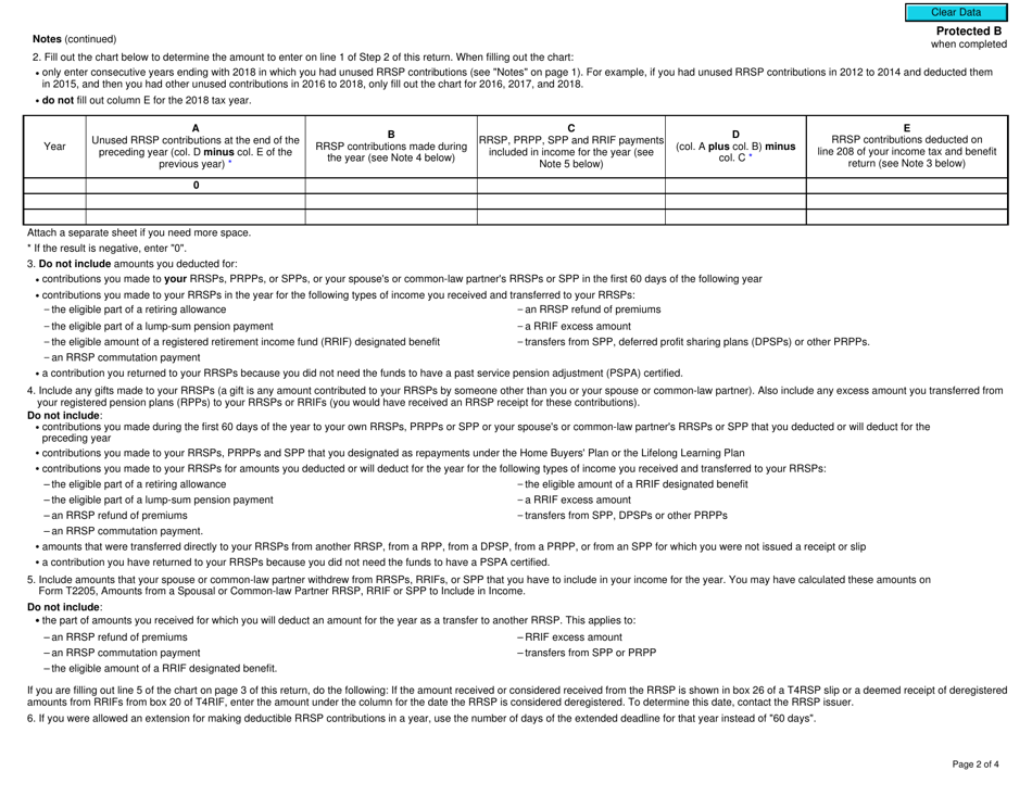 Form T1-OVP-S Simplified Individual Tax Return for Rrsp, Prpp and Spp Excess Contributions - Canada, Page 2