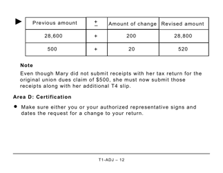 Form T1-ADJ T1 Adjustment Request - Large Print - Canada, Page 12