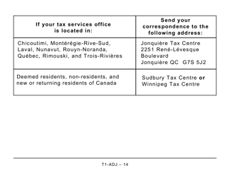 Form T1-ADJ T1 Adjustment Request - Large Print - Canada, Page 14