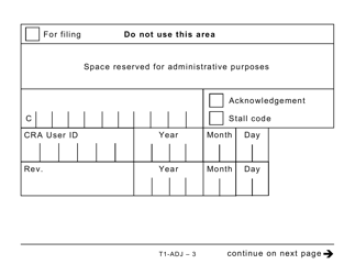 Form T1-ADJ T1 Adjustment Request - Large Print - Canada, Page 3