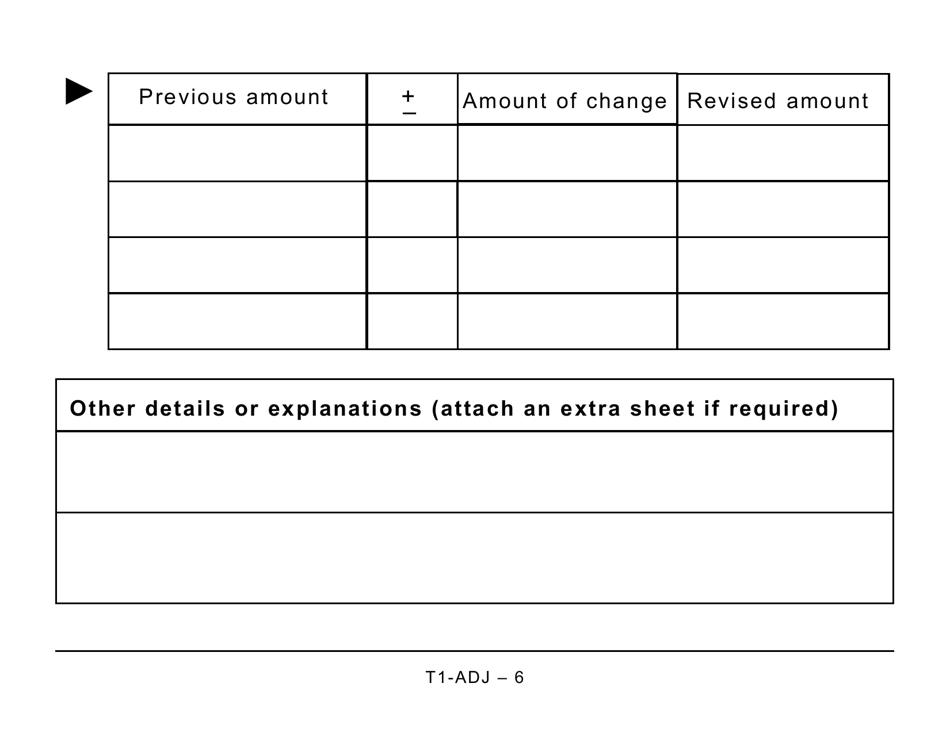 Form T1 Adj Download Printable Pdf Or Fill Online T1 Adjustment Request Large Print Canada 6463