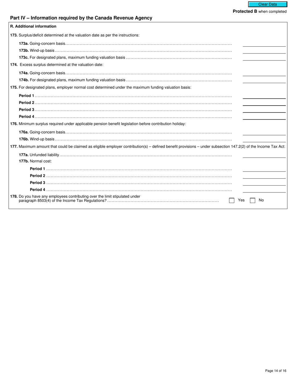 Form T1200 Actuarial Information Summary - Canada, Page 14