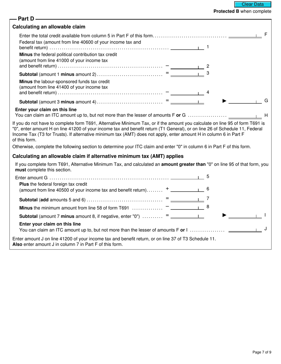 Form T2038(IND) Investment Tax Credit (Individuals) - Canada, Page 7
