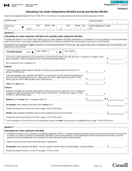 Form T2152 Schedule 2 Calculating Tax Under Subsection 204.82(3) and (6) and Section 204.841 - Canada