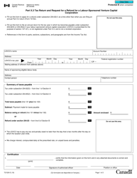 Document preview: Form T2152A Part X.3 Tax Return and Request for a Refund for a Labour-Sponsored Venture Capital Corporation - Canada