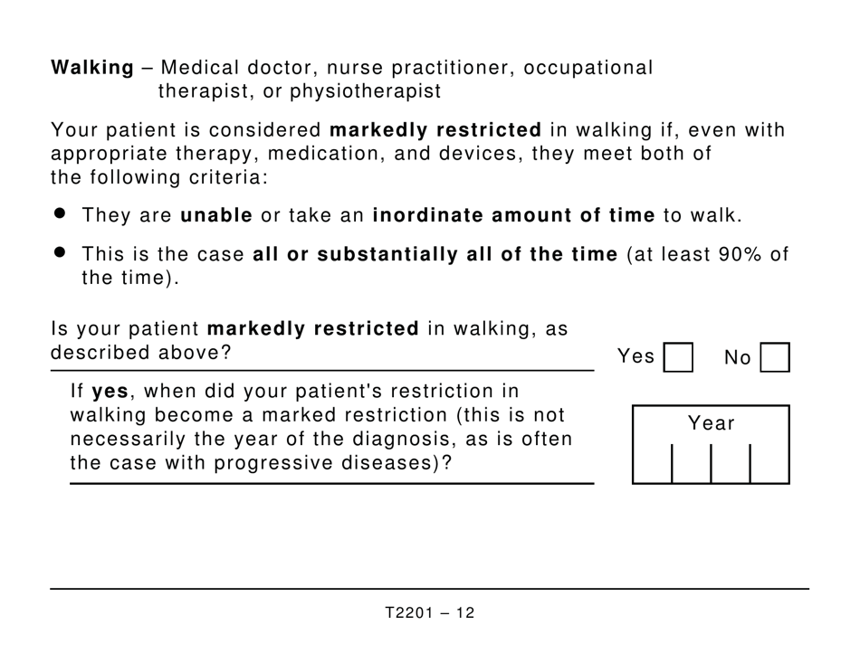 Form T2201 Disability Tax Credit Certificate - Large Print - Canada, Page 12