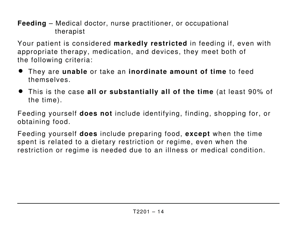 Form T2201 Disability Tax Credit Certificate - Large Print - Canada, Page 14