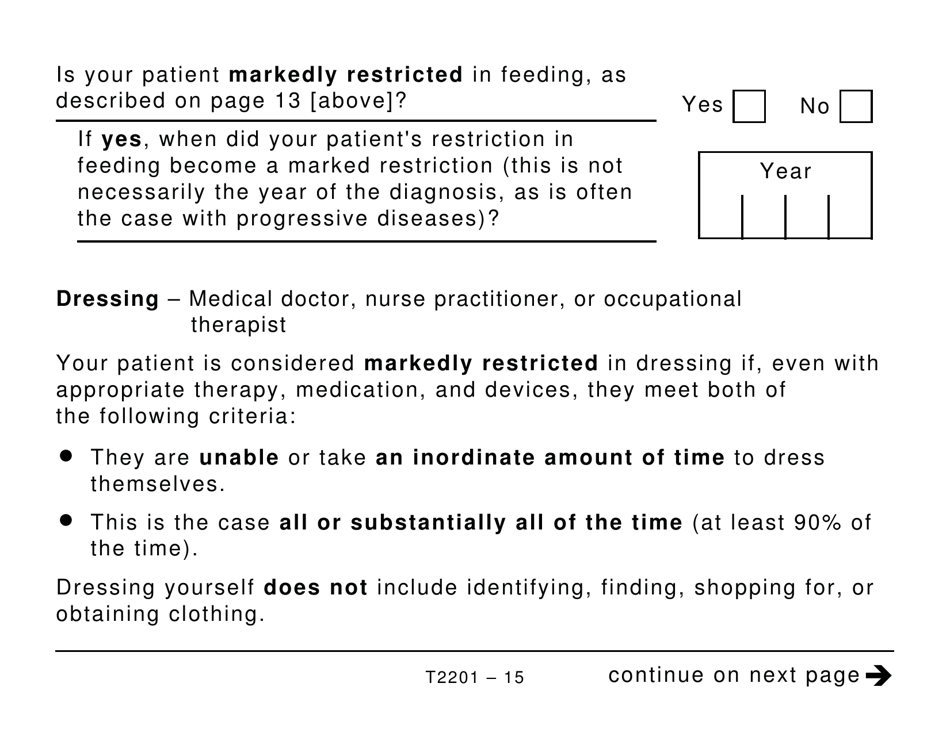 Form T2201 Fill Out, Sign Online and Download Printable PDF, Canada