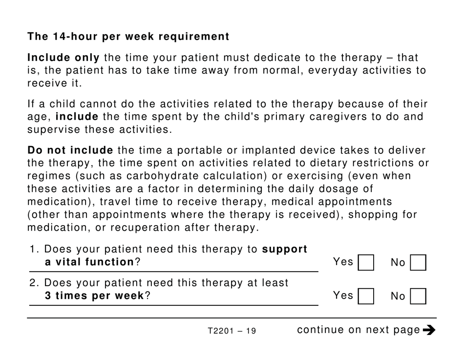 Form T2201 Disability Tax Credit Certificate - Large Print - Canada, Page 19