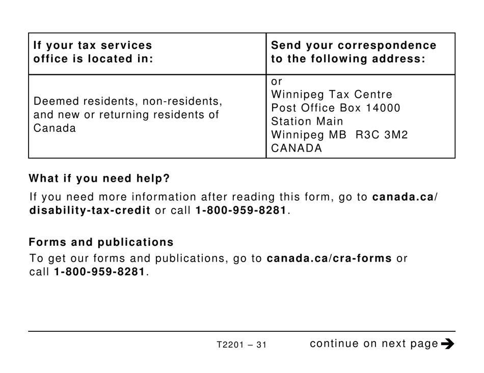 Form T2201 Fill Out Sign Online And Download Printable Pdf Canada Templateroller