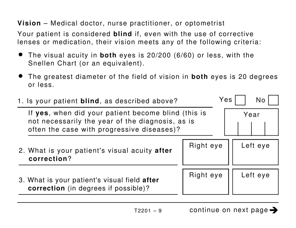 Form T2201 - Fill Out, Sign Online and Download Printable PDF, Canada ...