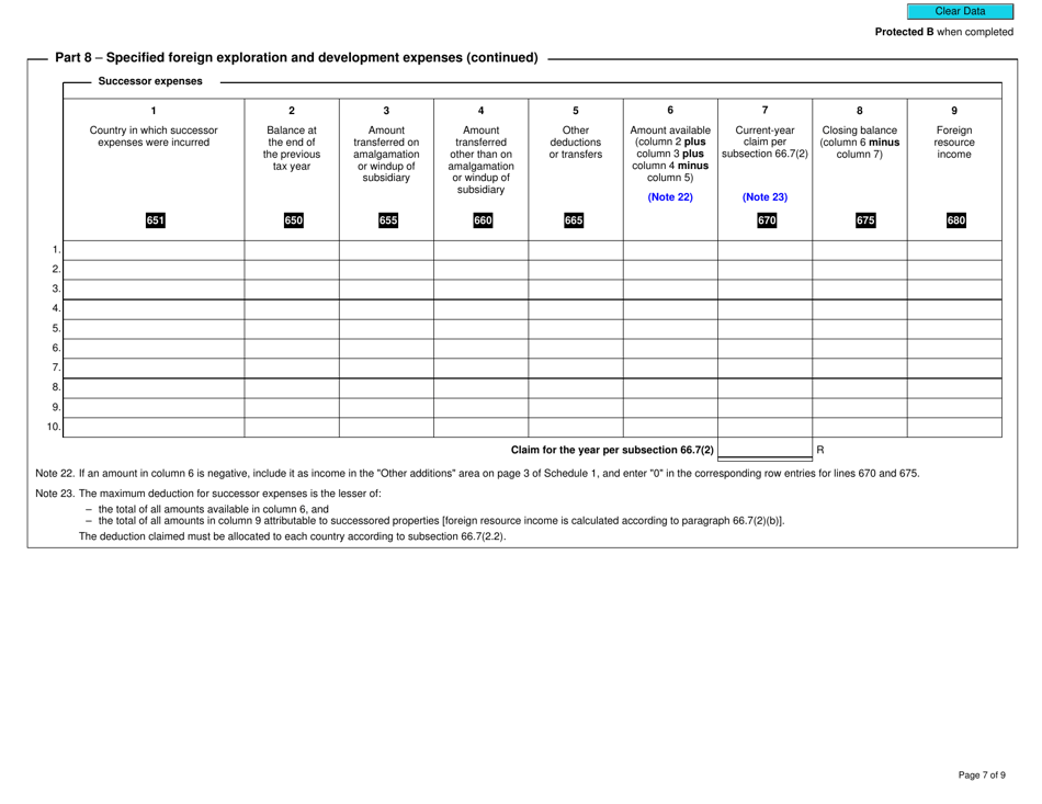 Form T2 Schedule 12 Resource-Related Deductions (2018 and Later Tax Years) - Canada, Page 7
