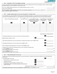 Form T2 Schedule 3 Dividends Received, Taxable Dividends Paid, and Part IV Tax Calculation (2019 and Later Tax Years) - Canada, Page 3