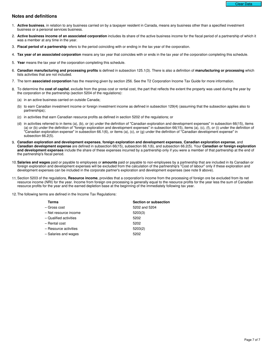 Form T2 Schedule 27 Calculation of Canadian Manufacturing and Processing Profits Deduction (2019 and Later Tax Years) - Canada, Page 7