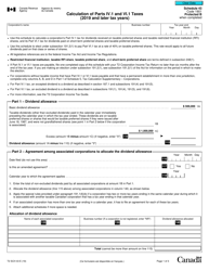 Document preview: Form T2 Schedule 43 Calculation of Parts IV.1 and VI.1 Taxes (2019 and Later Tax Years) - Canada