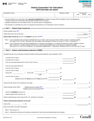 Form T2 Schedule 500 Ontario Corporation Tax Calculation (2019 and Later Tax Years) - Canada