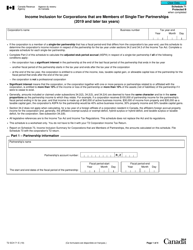 Document preview: Form T2 Schedule 71 Income Inclusion for Corporations That Are Members of Single-Tier Partnerships (2019 and Later Tax Years) - Canada