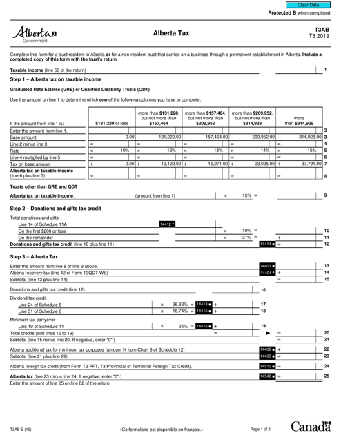 Form T3AB  Printable Pdf