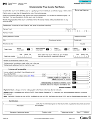 Form T3M Environmental Trust Income Tax Return - Canada