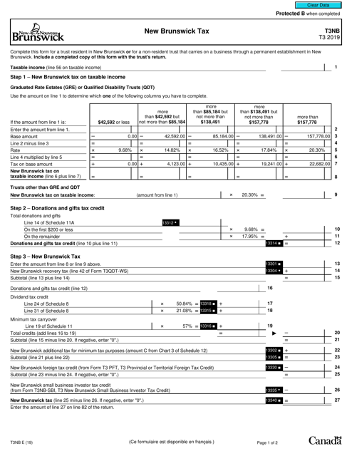 Form T3NB 2019 Printable Pdf