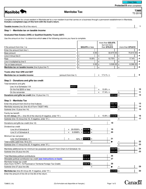 Form T3MB 2019 Printable Pdf