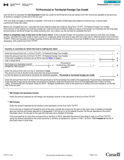 Form T3PFT  Printable Pdf