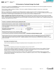 Form T3PFT T3 Provincial or Territorial Foreign Tax Credit - Canada