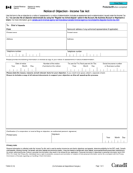 Form T400A Notice of Objection - Income Tax Act - Canada