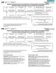 Form T4A-RCA Statement of Distributions From a Retirement Compensation Arrangement (Rca) - Canada (English/French)
