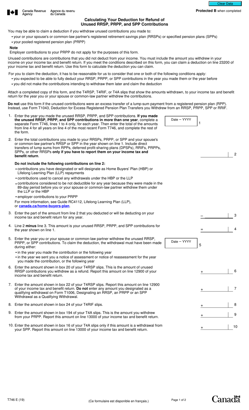Form T746 Download Fillable PDF or Fill Online Calculating ...