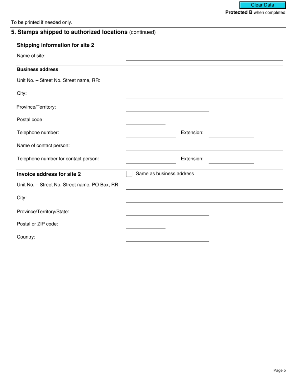 Form L301 Registration for Cannabis Stamping Regime Under the Excise Act, 2001 - Canada, Page 5