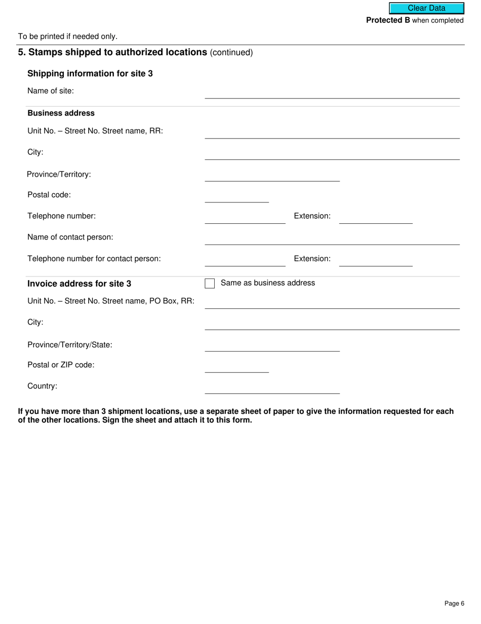 Form L301 Registration for Cannabis Stamping Regime Under the Excise Act, 2001 - Canada, Page 6