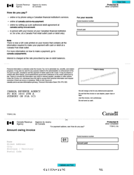 Document preview: Form T7DR Amount Owing Remittance Voucher - Canada