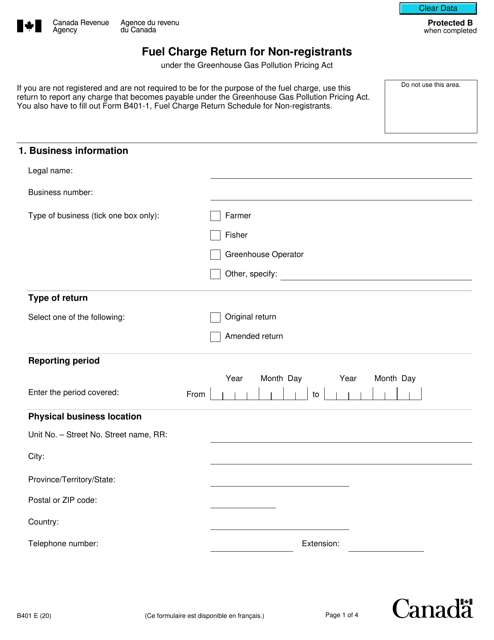 Form B401  Printable Pdf