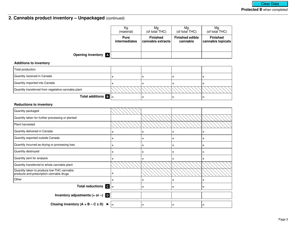 Form B300 Cannabis Duty and Information Return Under Excise Act, 2001 - Canada, Page 3