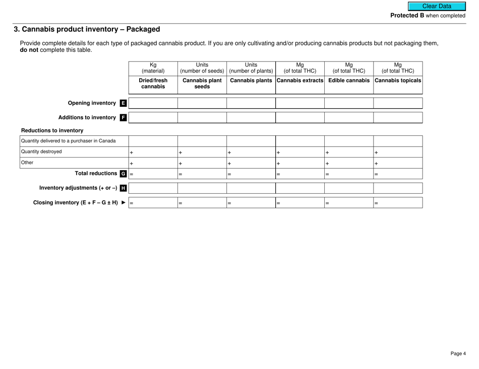 Form B300 Cannabis Duty and Information Return Under Excise Act, 2001 - Canada, Page 4