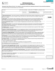 Form TD1SK Saskatchewan Personal Tax Credits Return - Canada