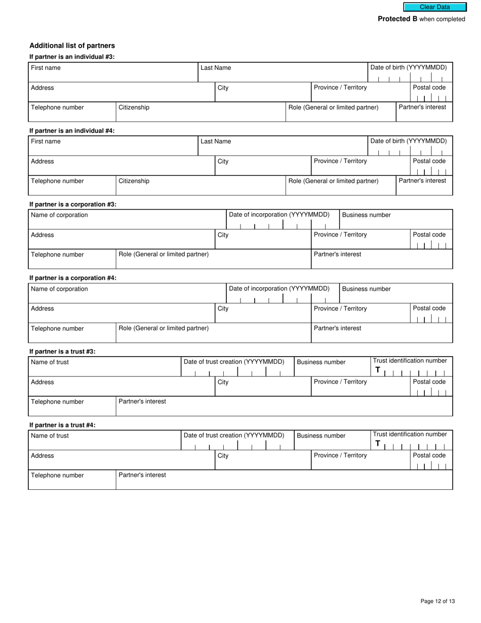 Form T625 Application for Qualified Canadian Journalism Organization Designation - Canada, Page 12