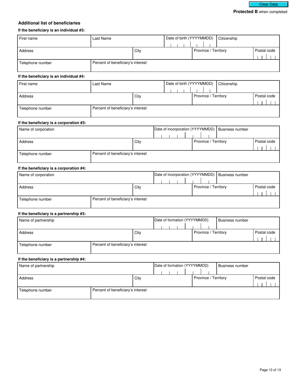 Form T625 Application for Qualified Canadian Journalism Organization Designation - Canada, Page 13