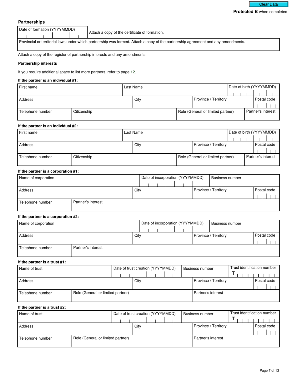 Form T625 Application for Qualified Canadian Journalism Organization Designation - Canada, Page 7