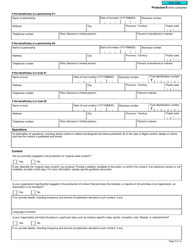 Form T625 Application for Qualified Canadian Journalism Organization Designation - Canada, Page 9